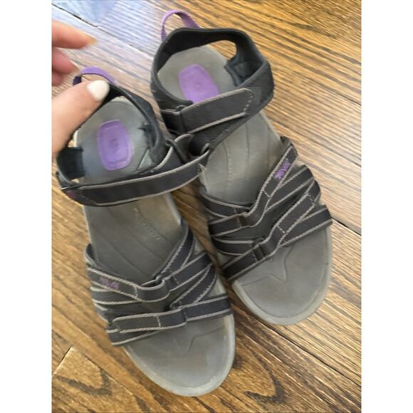 TEVA Tirra Sandals Size 9 Black Grey Purple Hiking Outdoor Walking - Picture 3 of 6
